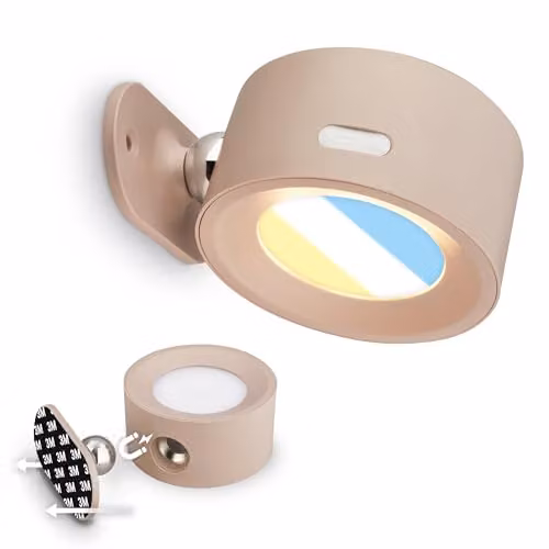 Briloner LED Wall Light Rechargeable Dimmable Touch Control CCT Reading Lamp Beige W/D/H: 7.5 x 4 x 4 cm – 1