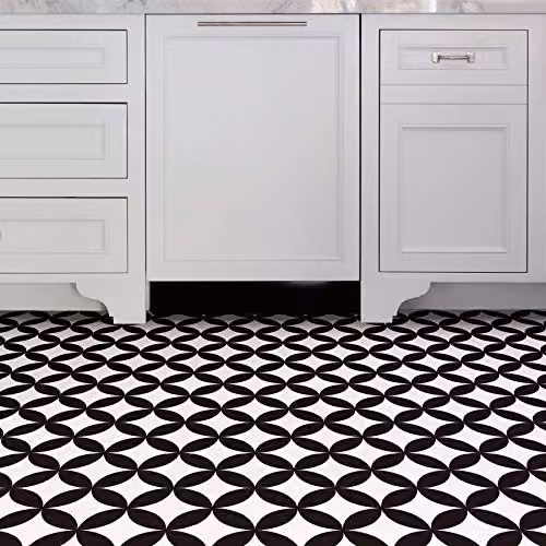 FloorPops FP3301 Starlight Self-Adhesive Art Deco Floor Tiles, Black, W: 30.48 cm, L: 30.48 cm, T: 0.15 cm – 2