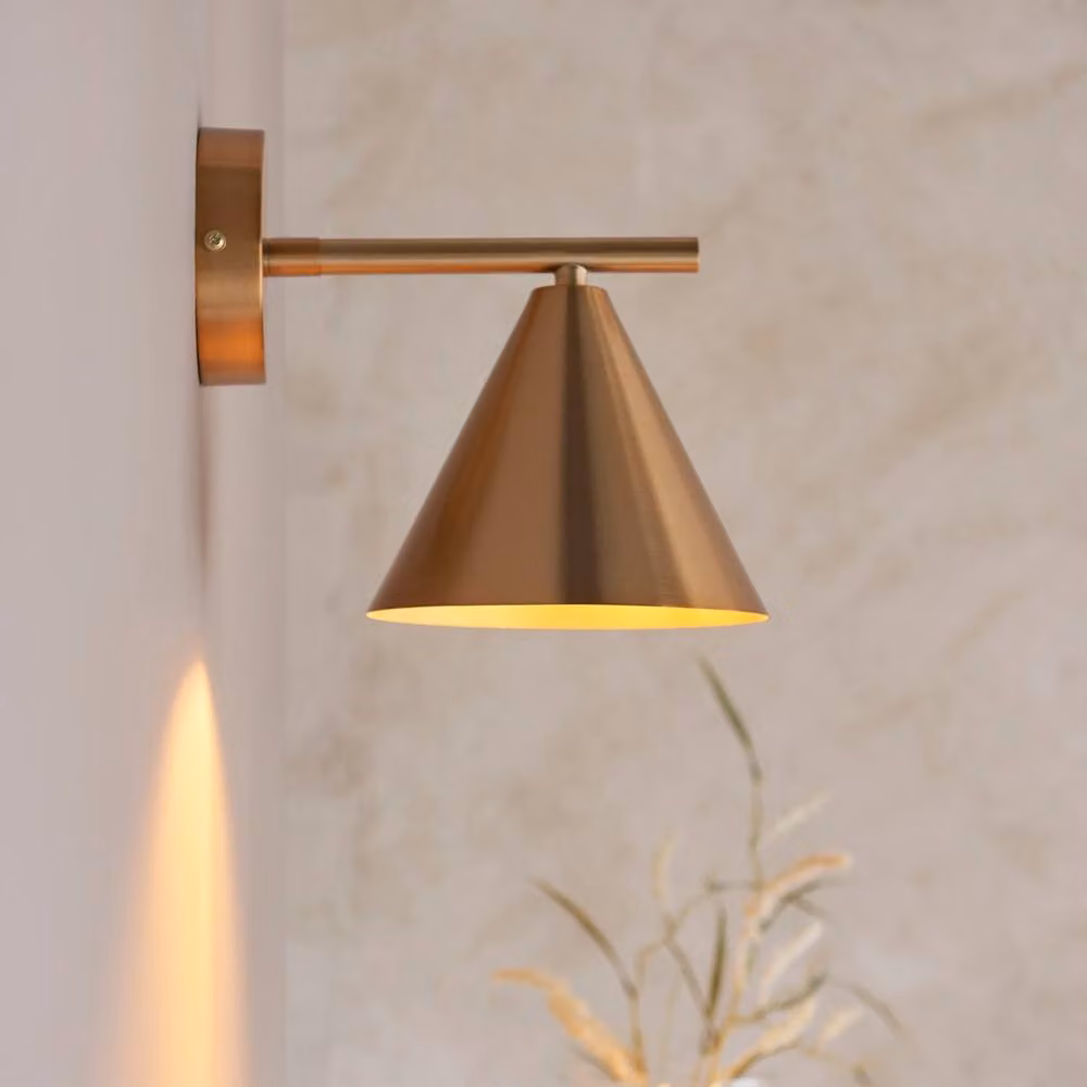 Netlighting Cape Dome Wall Lamp in Gold/Brass with E14 Socket – 2