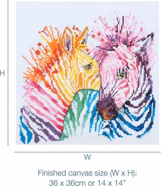 Trimits Zebra Counted Cross Stitch Kit in Multi Coloured