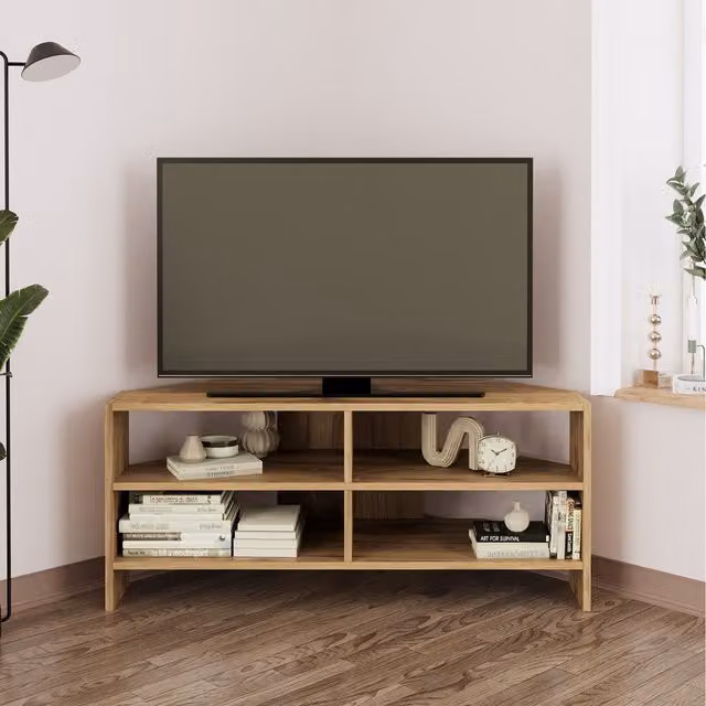Bimossa Roy Corner TV Stand in Walnut Brown