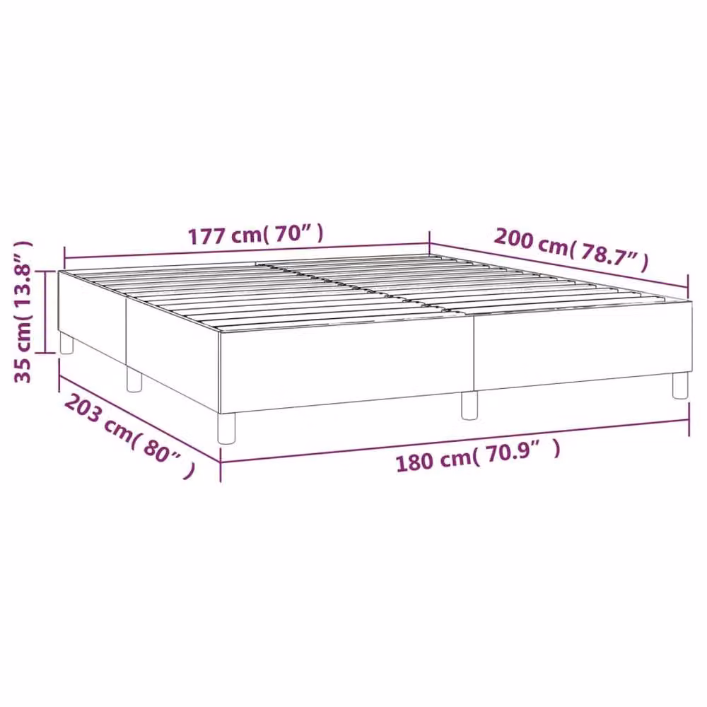 Berkfield Home Upholstered Box Spring Bed Frame in Light Grey, W: 180 cm, D: 200 cm – 2