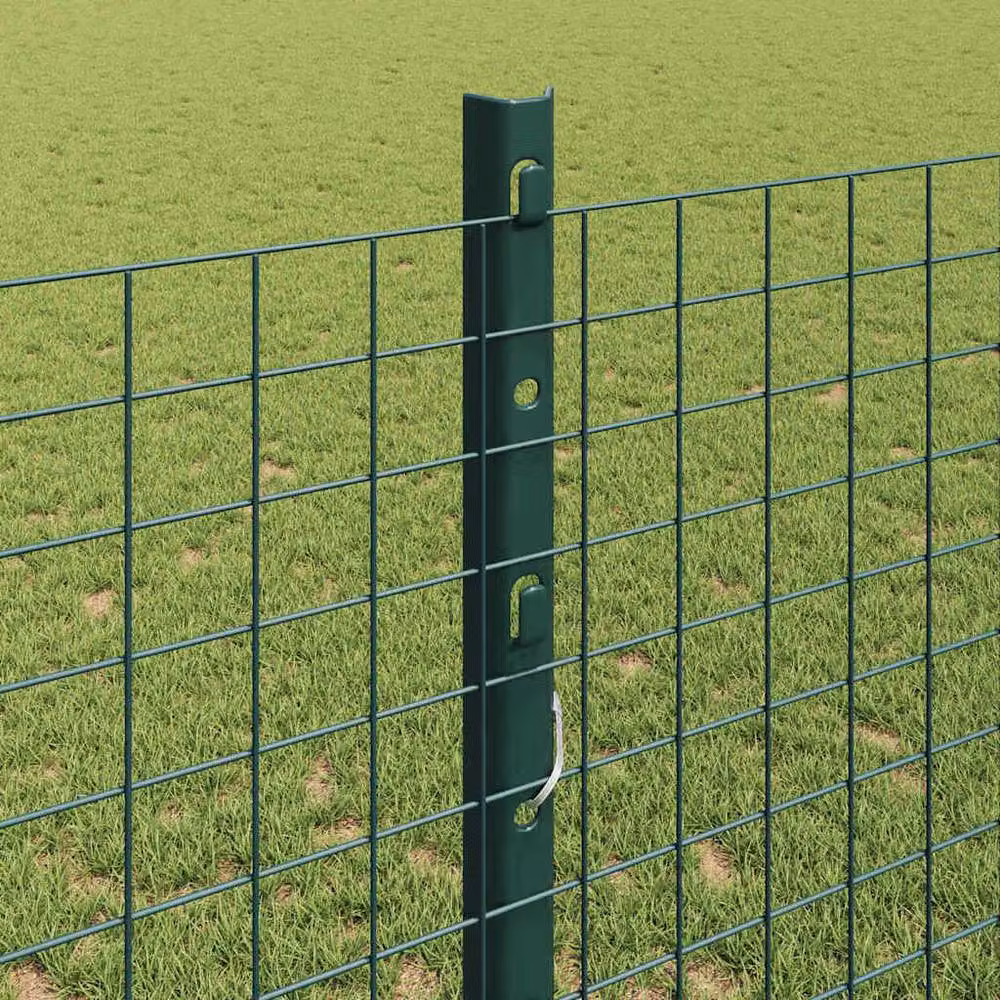 Berkfield Home Green Galvanised Steel Welded Wire Fence with 22 U-Profile Posts, W: 1.2 m, L: 50 m – 3