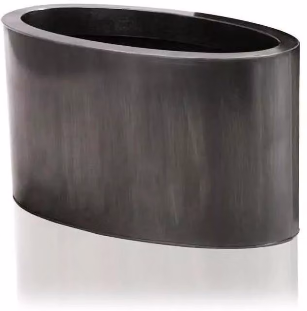 Primrose Oval Galvanised Steel Planter in Black and Silver