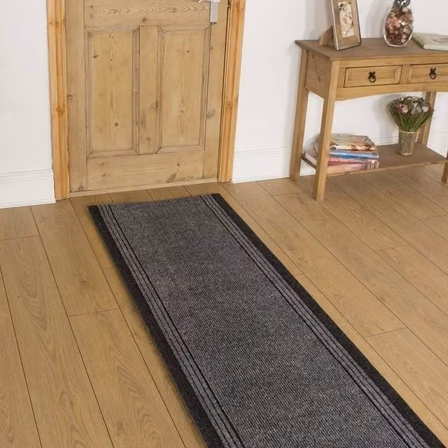 runrug Inca Grey Hallway Carpet Runner Rug, W: 66 cm, L: 210 cm