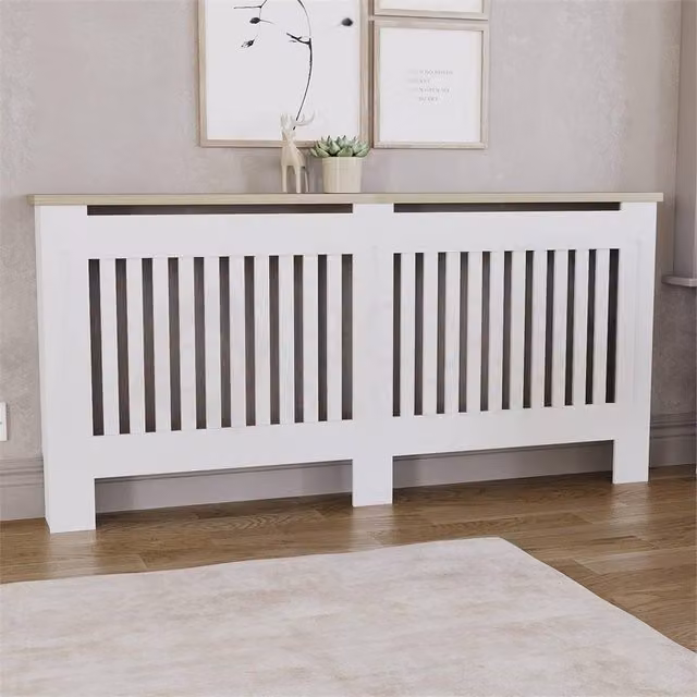 PAWNORA Extra Large Radiator Cover in White Lacquered Wood – 1