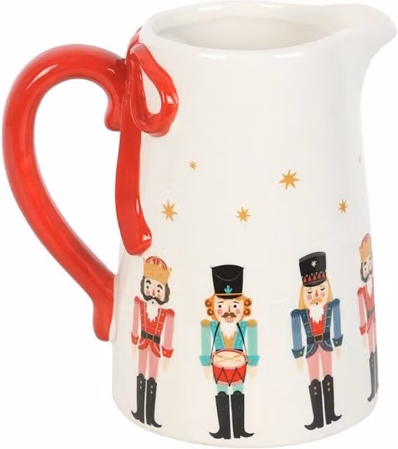 KDMK White Ceramic Floral Nutcracker Jug with Bow