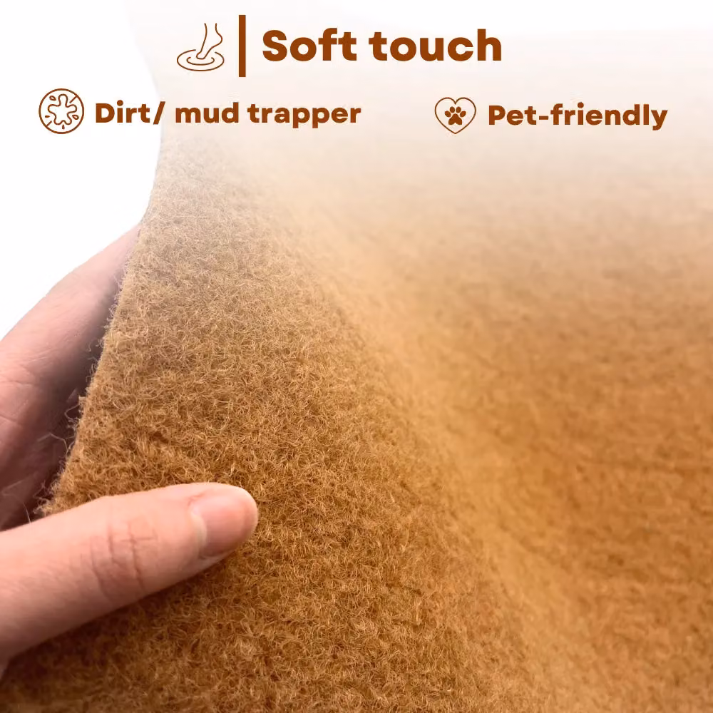 Nicoman Brown PVC Coir Non-Slip Runner Rug for Hallway and Kitchen, W/D/H: 60 x 180 x 1 cm – 2