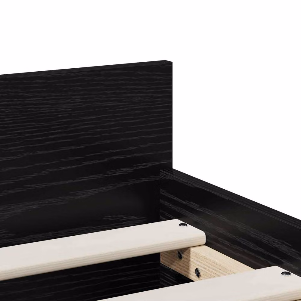 Berkfield Home Modern Bed Frame in Black Oak, W/D/H: 100 x 200 cm, Engineered Wood – 4