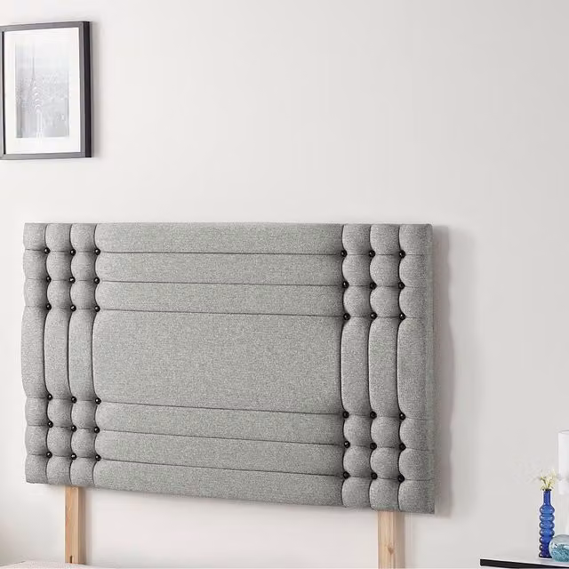 Somnior Beds Ltd Saville Tweed Fabric 32 Inch Upholstered Divan Headboard in Grey