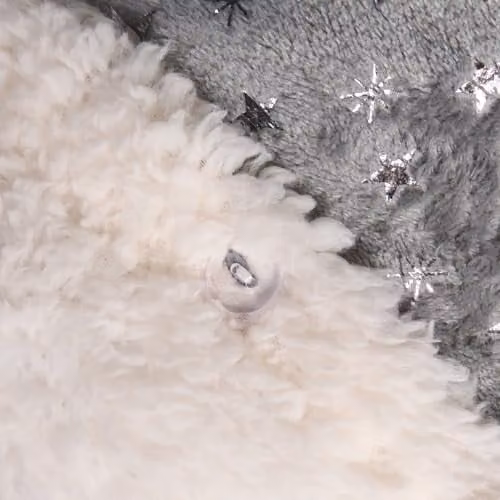 OHS Grey Metallic Star Fleece Bedding Set with Duvet Cover and Pillowcase, W/D/H: 135 x 200 cm and 50 x 75 cm – 2