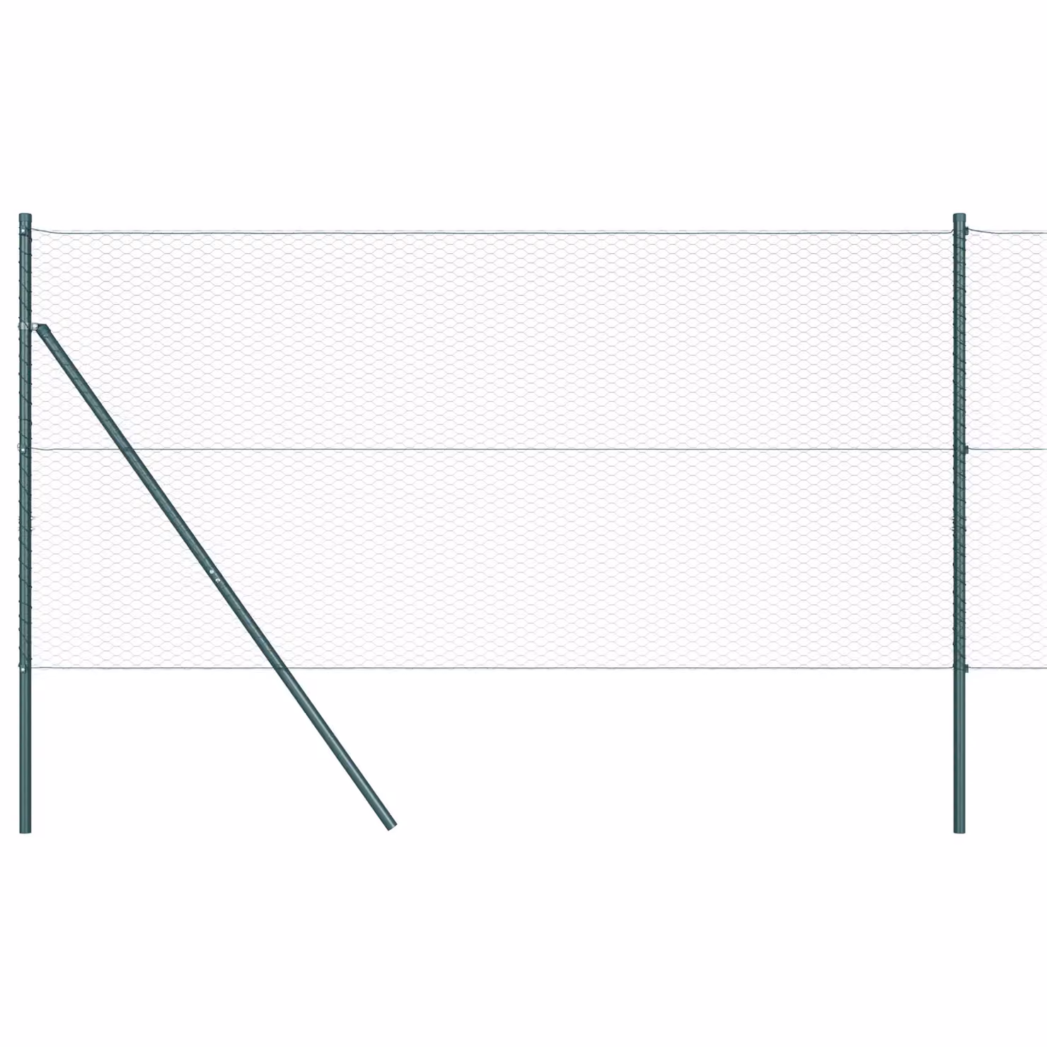 Berkfield Home Green Powder-Coated Steel Hexagon Fence, H: 160 cm x W: 100 m – 3