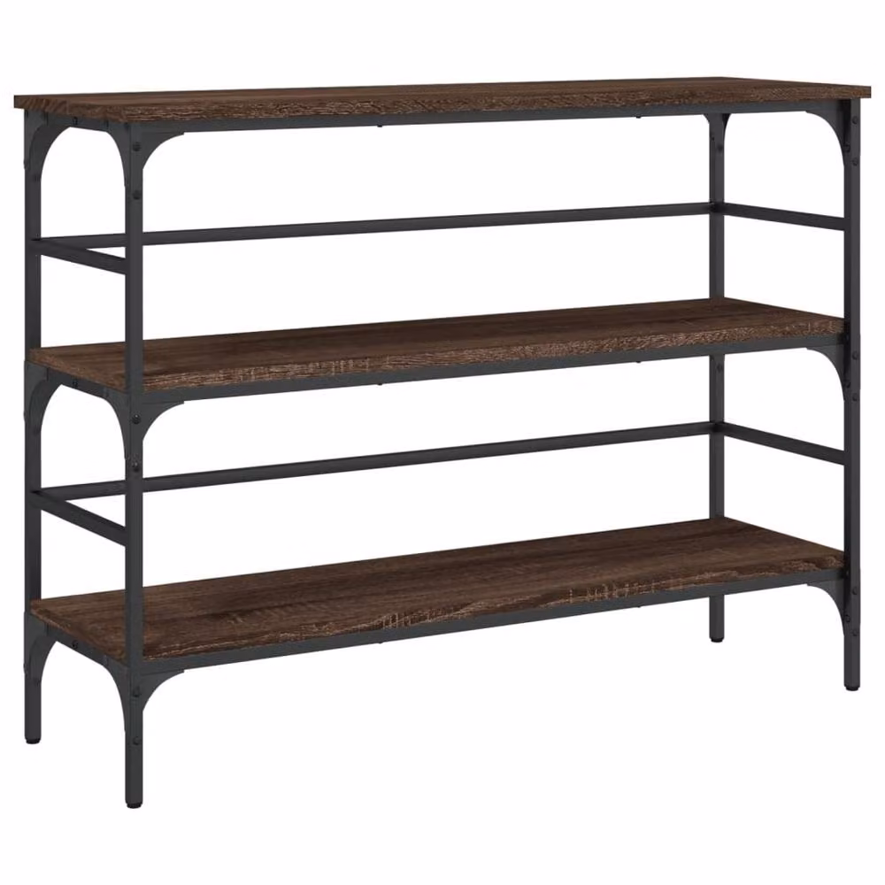 Berkfield Home Decorative Console Table in Brown Oak, W/D/H: 100 x 32 x 75 cm – 2