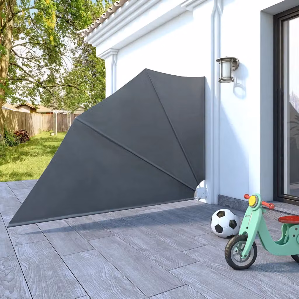 Berkfield Home Collapsible Grey Balcony Side Awning, W/H: 160 x 240 cm – 5