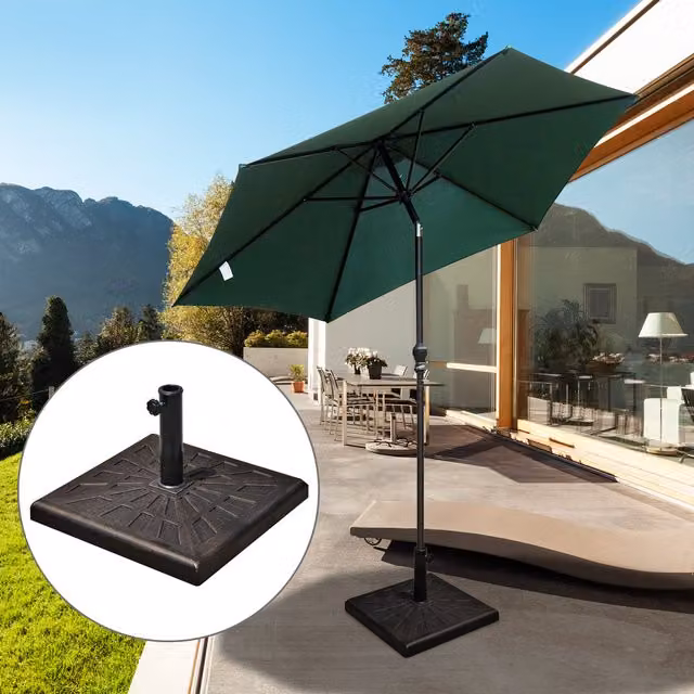 Outsunny Bronze Square Parasol Base Stand Holder, 15kg