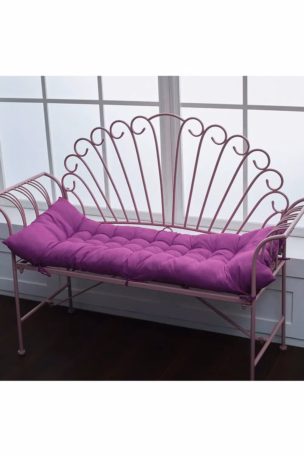 Living and Home Purple Cotton Lounge Chair Cushion, W: 125 cm, D: 48 cm – 2