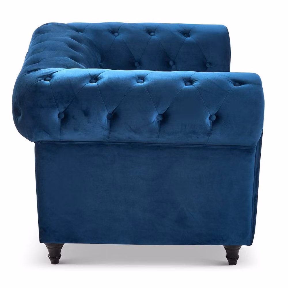 Bravich LTD Blue Velvet Chesterfield Button Tufted 2 Seater Sofa – 5