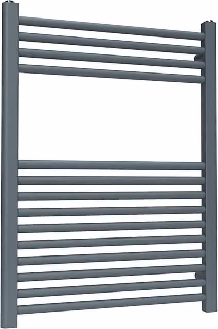 Lux Heat Coloured Steel Towel Radiator in Grey, W: 60.0 cm, H: 80.0 cm