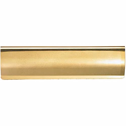 Loops Interior Letterbox Plate Tidy Cover Flap in Polished Brass, W: 30.0 cm, H: 9.5 cm