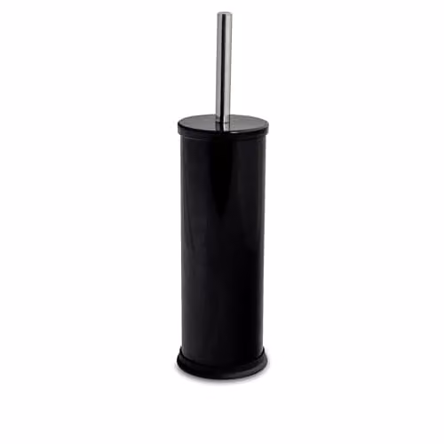 Harbour Housewares Black Stainless Steel Toilet Brush and Holder Set with Freestanding Non-Slip Base