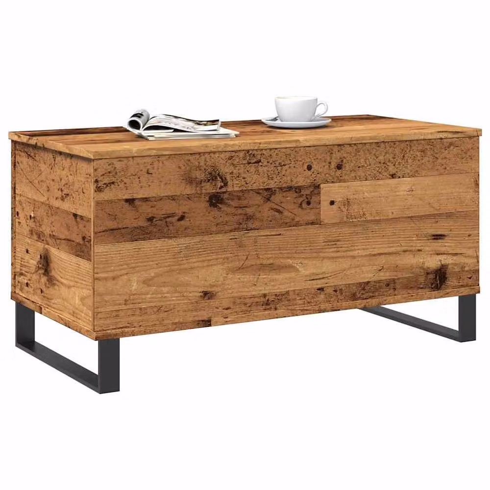 Berkfield Home Old Wood Coffee Table in Brown, W/D/H: 90 x 44.5 x 45 cm – 3