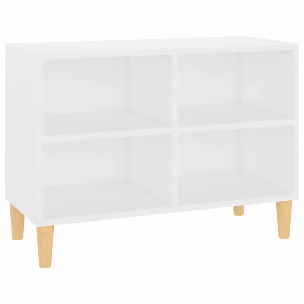 Berkfield Home Scandinavian Style White TV Cabinet with Solid Wood Legs W/D/H: 69.5 x 30 x 50 cm – 2