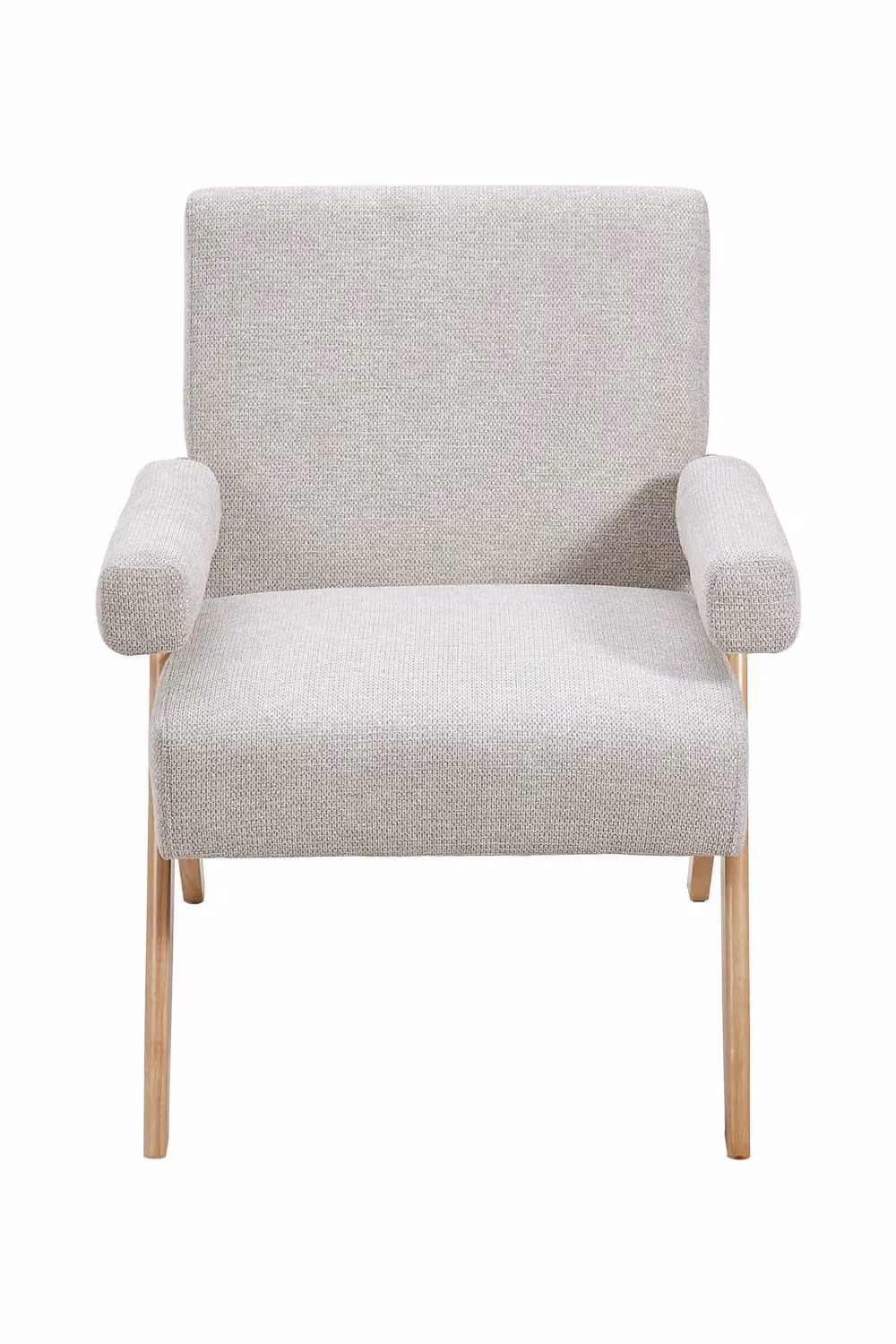 Living and Home Modern Upholstered Wooden Armchair in Beige – 2