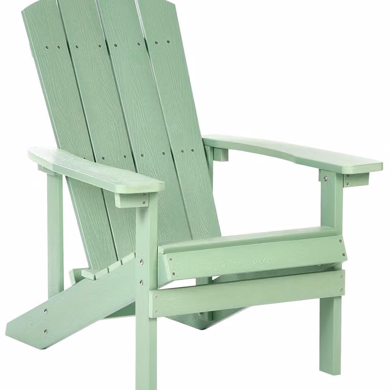 Wyld and Coco Modern Garden Lounge Chair in Green with Armrests and Weatherproof Composite Material