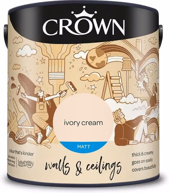 Crown Matt Breatheasy Water Based Dispersion Emulsion Paint in Beige