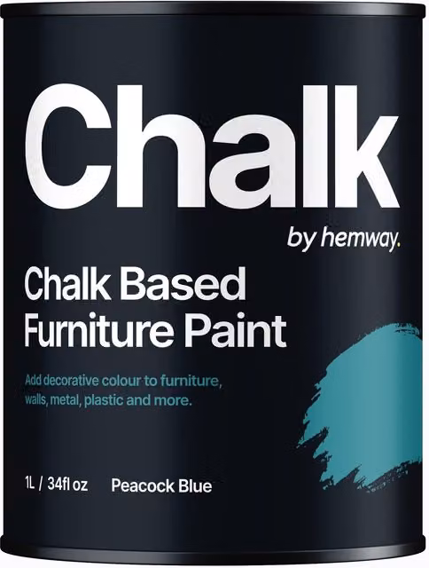 Hemway Chalk Based Furniture Paint in Peacock Blue, Flat Matt, 1L