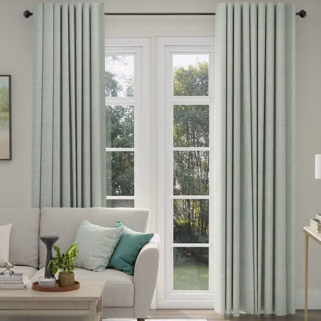 ANTE DECOR Hera Made To Measure Blackout Fabric Panel Curtains in Sky Blue