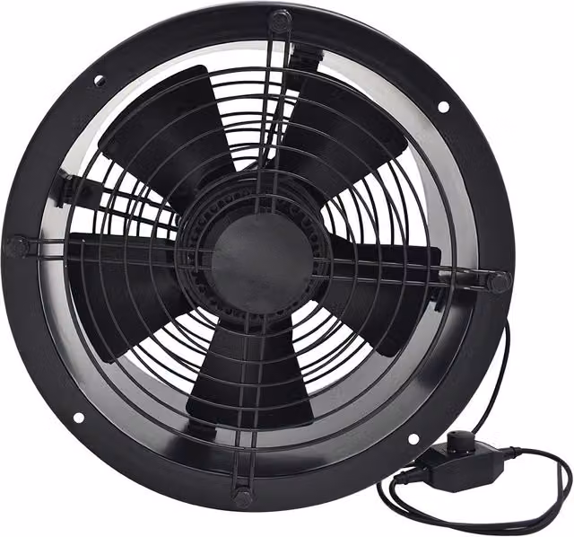 Livingandhome Wall-Mounted Axial Exhaust Fan, 10-inch, Black – 1