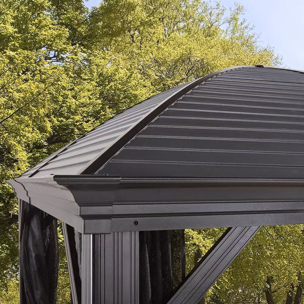 Sojag Moreno Gazebo in Anthracite Grey with Windows, W: 298 cm, D: 423 cm, H: 283.01 cm – 4