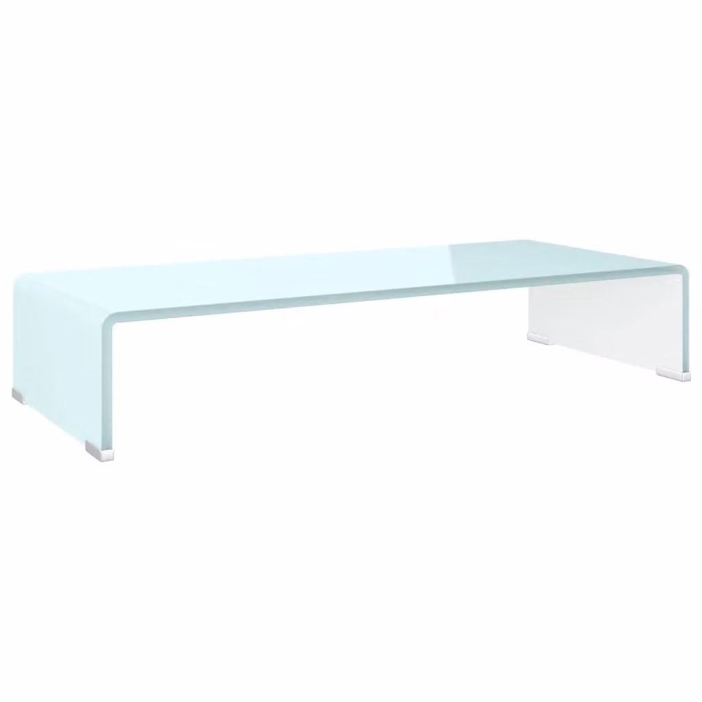 Berkfield Home Glass TV Stand and Monitor Riser in Green, W/D/H: 70 x 30 x 13 cm – 2