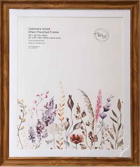 The Port. Co Gallery Single Rectangular Mounted Photo Frame, Brown, W: 50.8 cm x H: 40.64 cm