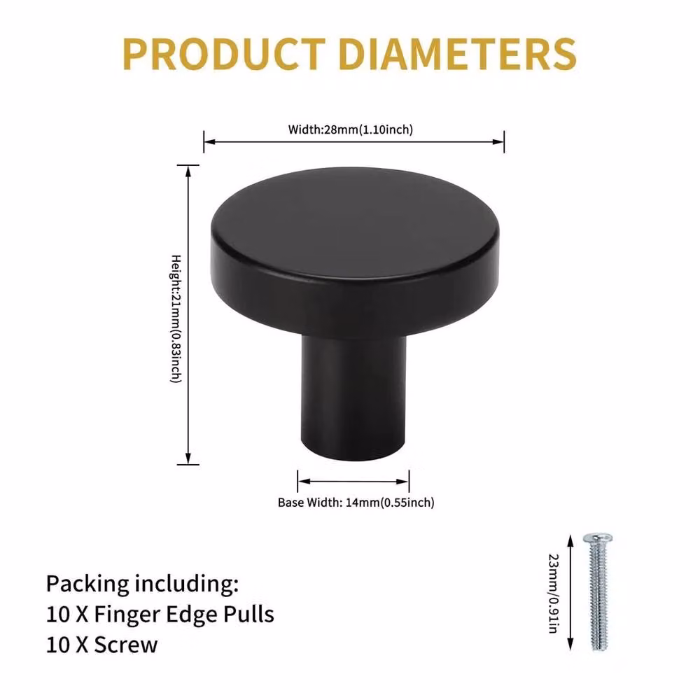 VOGREX 10-Piece Matt Black Brass Cabinet Door Knobs and Drawer Handles – 2