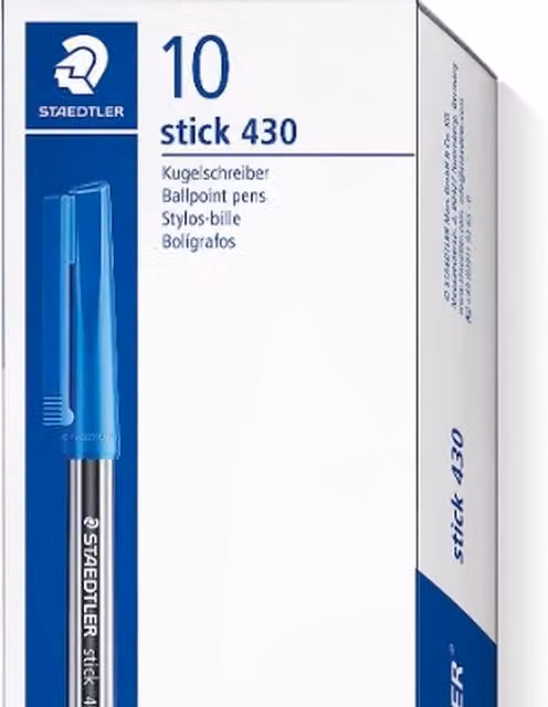 Staedtler Stick 430 M-3 Blue Ballpoint Pens, 10 Pack