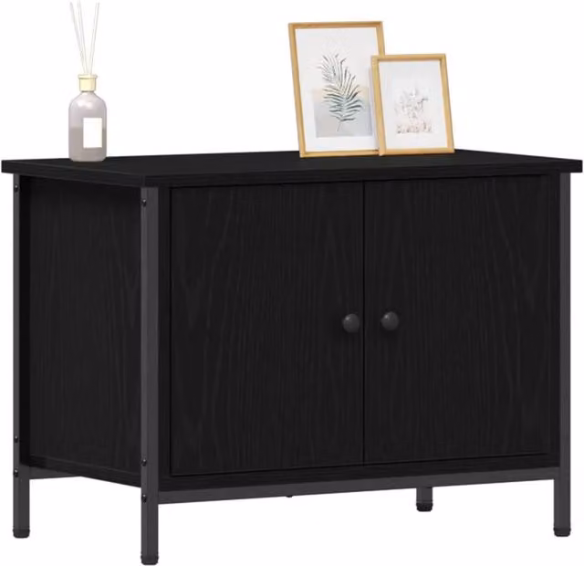 Berkfield Home Modern Black Oak TV Stand, Black Oak, W/D/H: 60 x 35 x 45 cm – 1