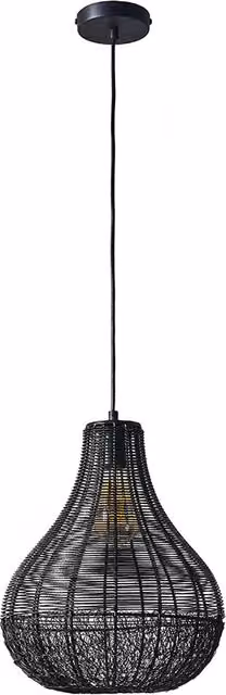 ValueLights Torin Industrial LED Pendant Ceiling Light in Matt Black Metal