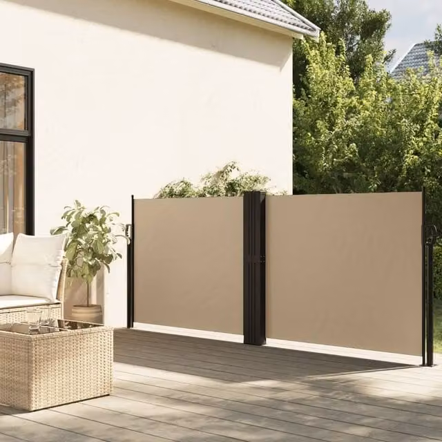 Berkfield Home Retractable Side Awning in Beige, W/H: 140 x 1000 cm – 1