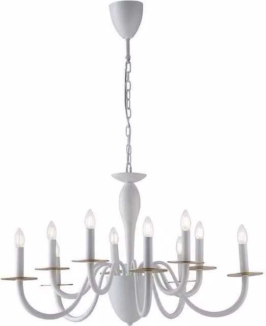 Netlighting ARMSTRONG 10 Light White Metal Ceiling Chandelier
