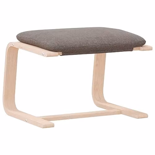 vidaXL Modern Rectangular Fabric Footstool in Taupe Grey, W/D/H: 51 x 41 x 40 cm – 1