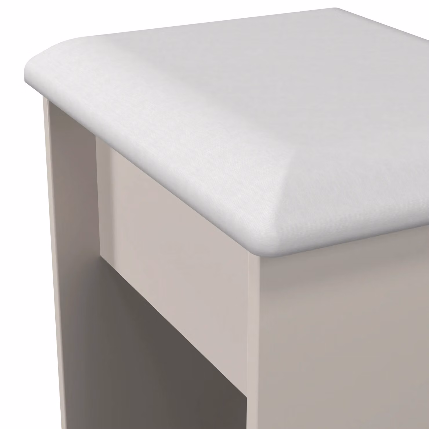 Ready Assembled 2 U Surrey Stool in Taupe with Metal Frame and Fabric Upholstery – 3