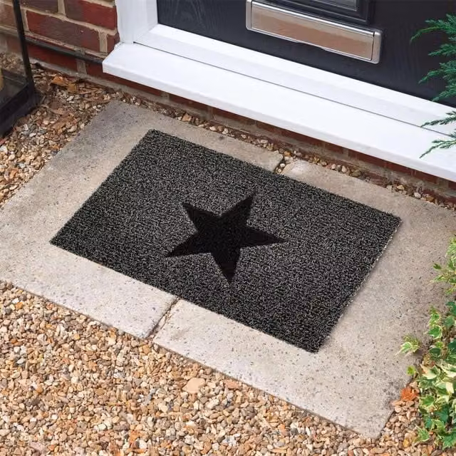 Nicoman Star PVC Spaghetti Doormat in Charcoal, W: 60 cm, D: 40 cm – 1