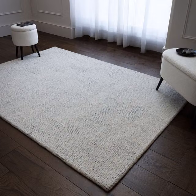 The Rug Shop UK White Modern Hand Made Abstract Area Rug, W: 200 cm, D: 290 cm – 1