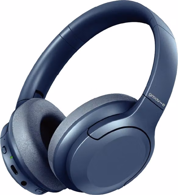 Groov-e Rhythm Wireless Bluetooth Headphones with ANC - Blue