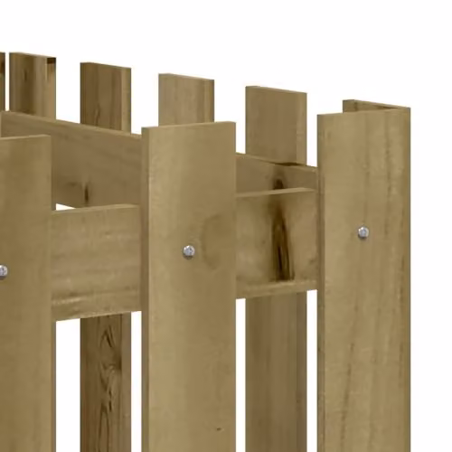 vidaXL Brown Impregnated Wood Garden Raised Bed with Fence Design W/D/H: 200 x 50 x 50 cm – 3