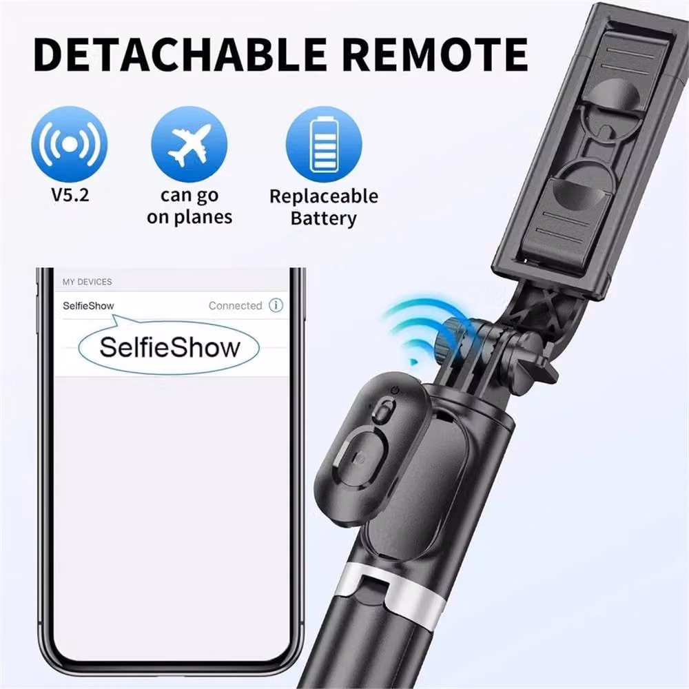Nordara 41 inch Selfie Stick Tripod with Remote, Black – 4