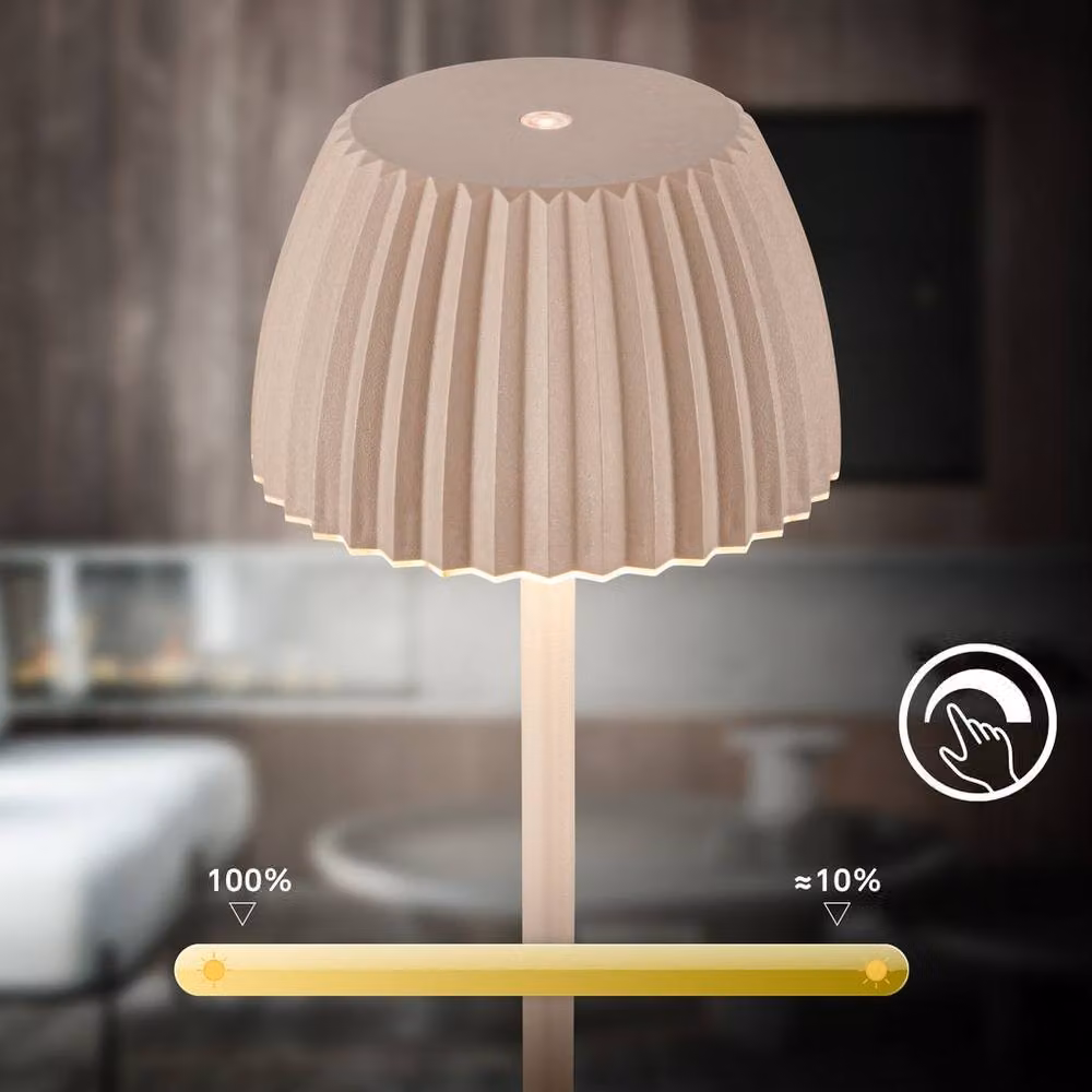 Briloner Riffle Dimmable Rechargeable USB C LED Floor Lamp in Beige – 4