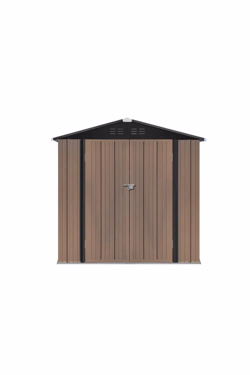 Garden Sanctuary Lockable Galvanised Steel Garden Storage Shed in Brown – 3